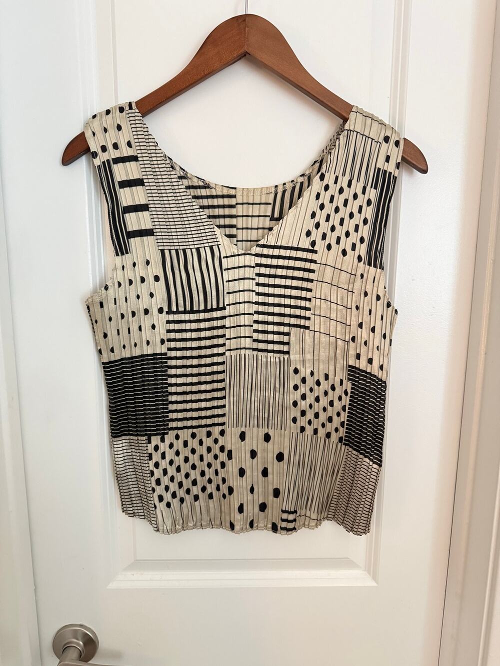 Vintage Funky Retro Geometric Patchwork Pattern Reversible Tank Size Medium